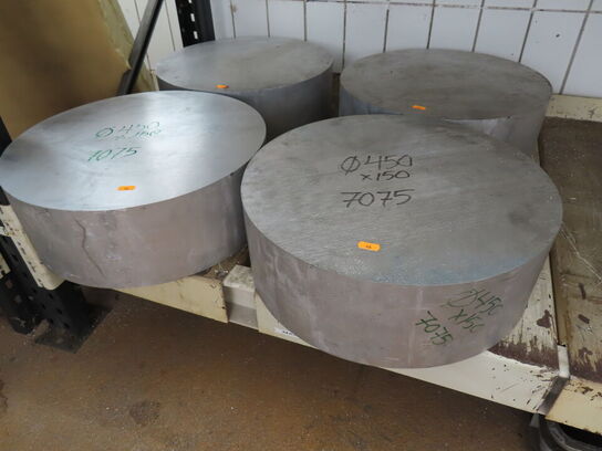 4 stk. Runde alu blokke type 7075 ø450x150