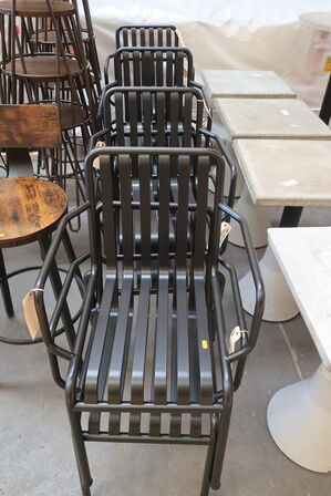 8 stk. læne/havestole. Design: HAY PALISSADE ARMCHAIR IRON RED