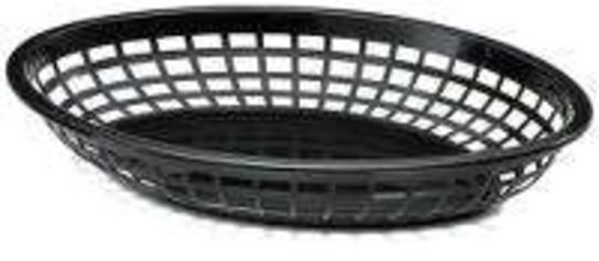 54 stk. Kurv snack/fastfood oval B300 x D225 mm sort polypropylen