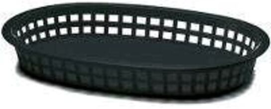 24 stk. Kurv fastfood oval B265 x D175 mm sort Polypropylen