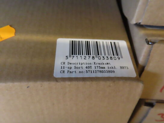 2 stk. kranksæt 11-sp Sort 40T 175mm inkl. BB73