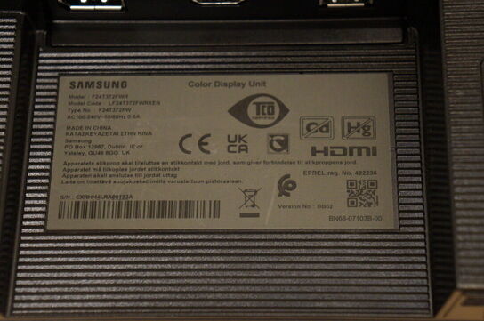 Skærm SAMSUNG F24T372FWR