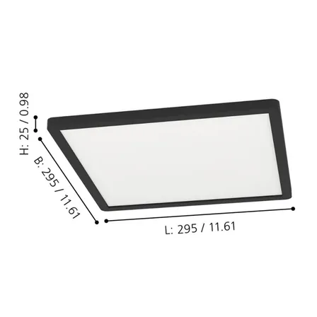 2 stk. eglo rovito-z loftlampe 29.5x29.5 cm rgb zigbee bluetooth(ubrugt)