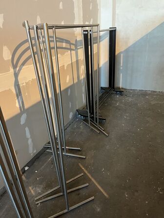 3 stk. Tøj stativ - rustfri stål buede stativer