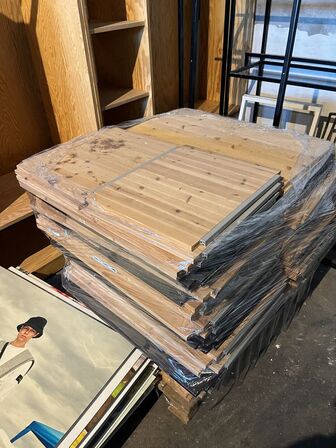 Reol - IKEA stige reoler inkl en palle med hylder i diverse mål