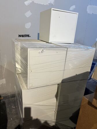 13 stk. Cuber - cuber hvid lakeret mdf med låger / døre