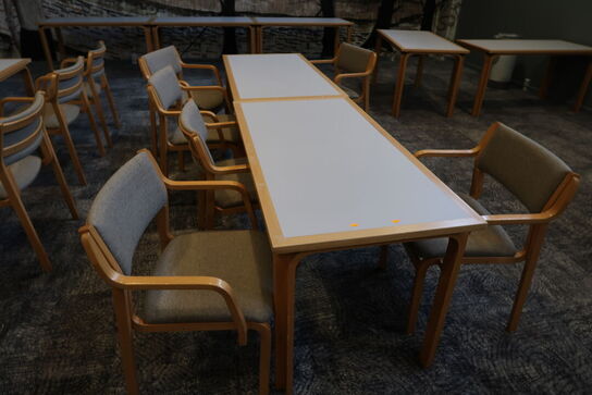 2 stk. borde MAGNUS OLESEN med 6 stk. spisebordsstole