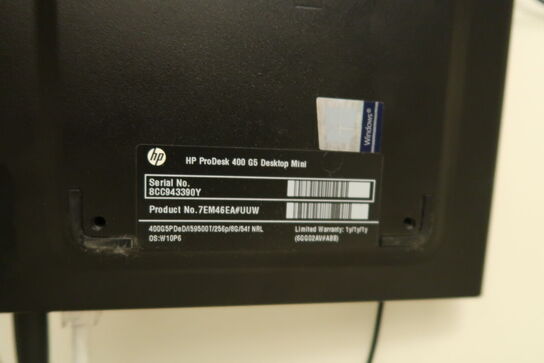 Computerskærm HP, computer HP ProDesk 400 G5 Desktop Mini