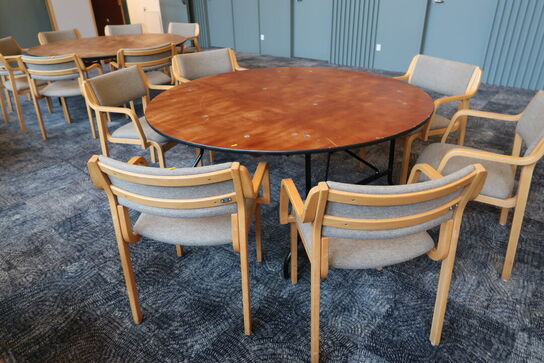 Klapbord med 6 stk. spisebordsstole