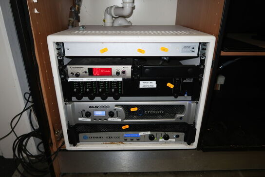 Trådløstsystem SENNHEISER, forstærker CROWN XLS 1000 m.m.