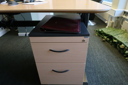 El. hæve/sænke skrivebord uden indhold med skuffemodul