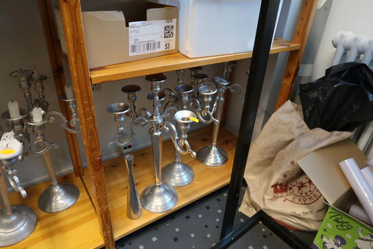 Div. Stearinslys samt kandelabre og lysestager