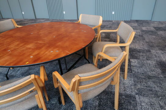 Klapbord med 6 stk. spisebordsstole