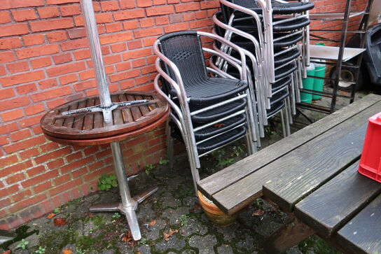 14 stk. havestole, haveborde, bordbænkesæt