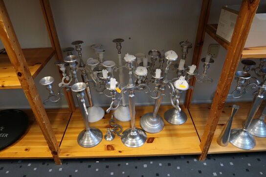 Div. Stearinslys samt kandelabre og lysestager