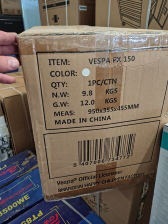 Legetøjsscooter, ubrugt. VESPA Hvid