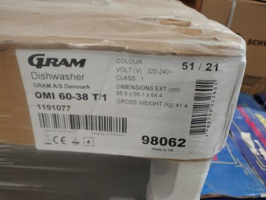 Opvaskemaskine, ubrugt  GRAM OMI 60-38 T/1