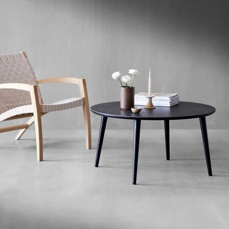 Hammel furniture batu sofabord ø90 grå keramik sort træ(ubrugt)