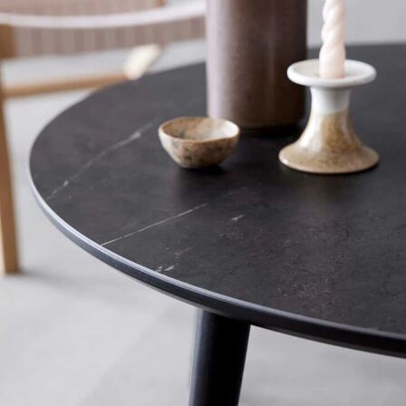 Hammel furniture batu sofabord ø90 grå keramik sort træ(ubrugt)