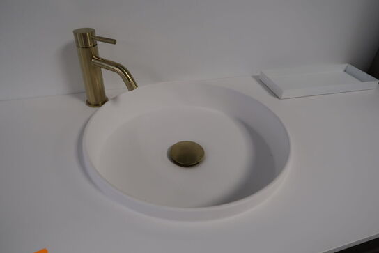 Badmøbel AUBO Oak Line, Chocoalte Sense, Varmgrå med armatur 