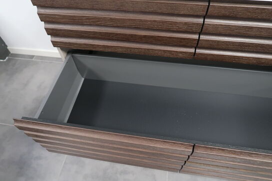 Badmøbel AUBO Oak Line, Chocoalte Sense, Varmgrå med armatur 