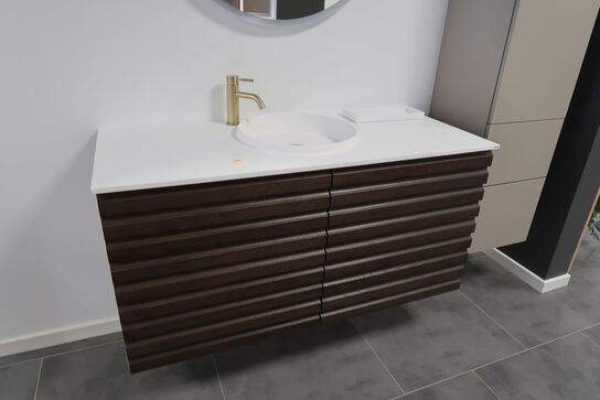 Badmøbel AUBO Oak Line, Chocoalte Sense, Varmgrå med armatur 