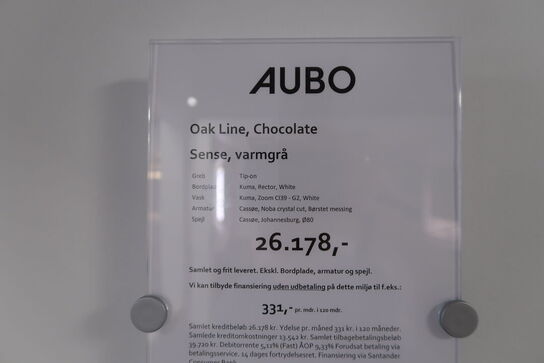 Badmøbel AUBO Oak Line, Chocoalte Sense, Varmgrå med armatur 