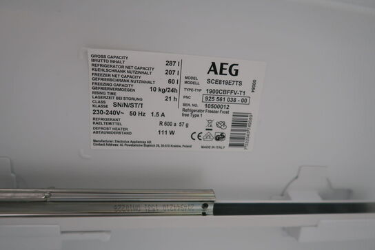 Integreret køle/fryseskab AEG SCE819E7TS