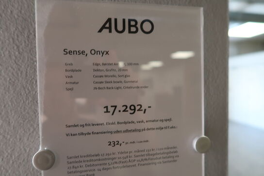 Badmøbel AUBO Sense, Onyx med vask og armatur