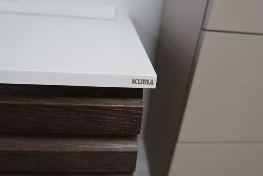 Badmøbel AUBO Oak Line, Chocoalte Sense, Varmgrå med armatur 