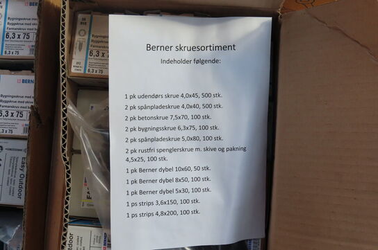 Palle med diverse skruer mv. L1 BERNER