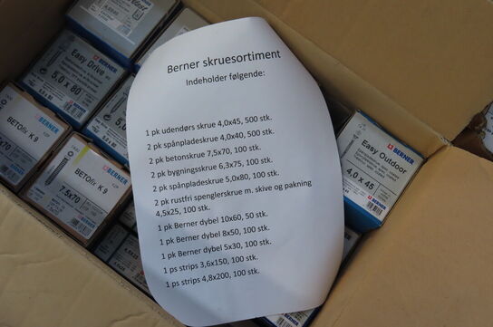 Palle med diverse skruer mv. L1 BERNER