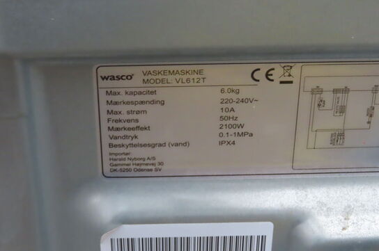 Vaskemaskine WASCO VL612T