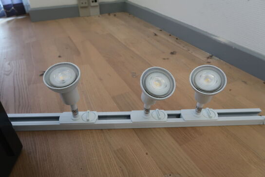 Diverse pærer + skinne med 3 spots