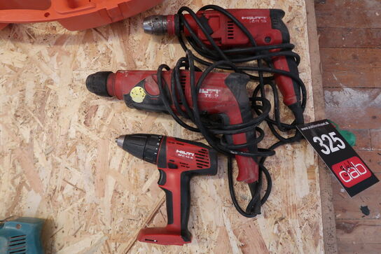 3 stk. Hilti boremaskiner