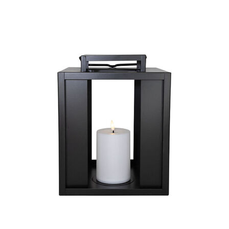 3 stk. Cozzy metal lanterne med LED lys sort