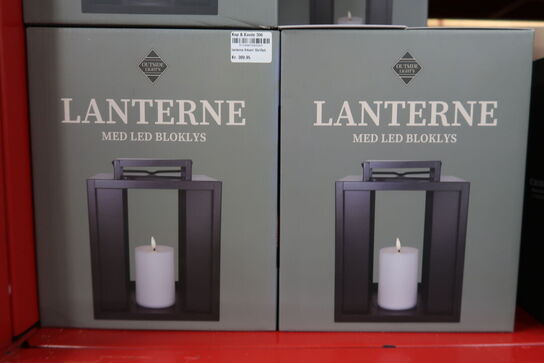 3 stk. Cozzy metal lanterne med LED lys sort