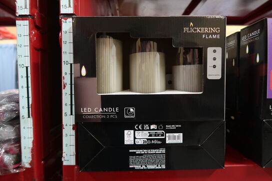 3 pk. Grå LED lys sæt af 3 stk. med riller Ø7 cm