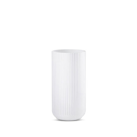 2 stk. Lyngby vase hvid opal glas 20 cm