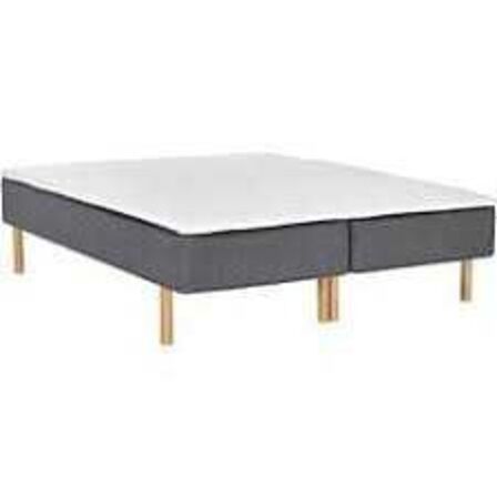 Nordisk fjer Boxseng med træben og memmory topmadras 160x200 cm 