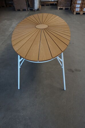 Kerteminde teak - nonwood havebord 180x90 cm, hvidt stel 