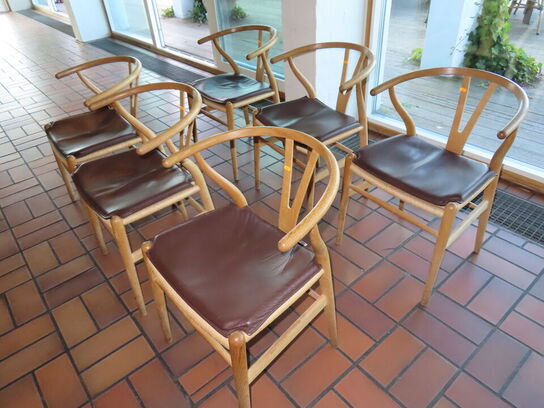 6 stk. Y-stole HANS J. WEGNER CH24 med hynder