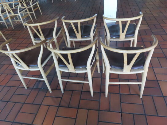 6 stk. Y-stole HANS J. WEGNER CH24 med hynder