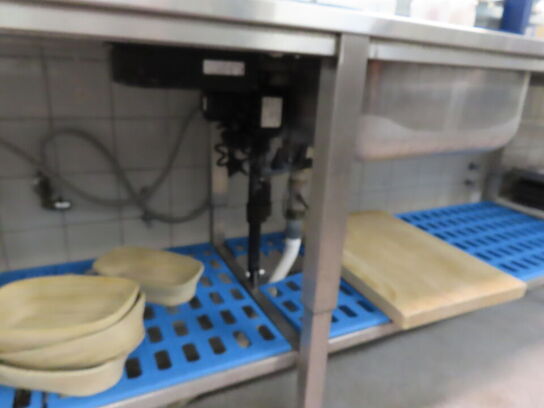 El hæve/sænke køkkenbord med vask i rustfrit stål