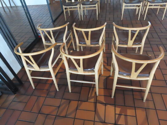 6 stk. Y-stole HANS J. WEGNER CH24 med hynder
