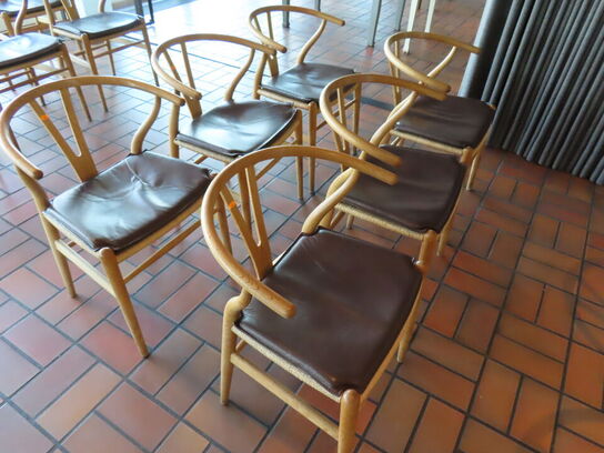 6 stk. Y-stole HANS J. WEGNER CH24 med hynder