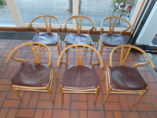 6 stk. Y-stole HANS J. WEGNER CH24 med hynder