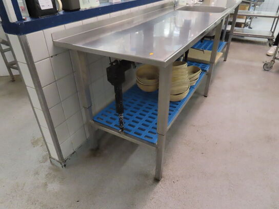 El hæve/sænke køkkenbord med vask i rustfrit stål