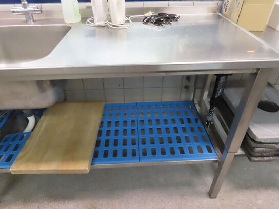 El hæve/sænke køkkenbord med vask i rustfrit stål