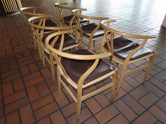 6 stk. Y-stole HANS J. WEGNER CH24 med hynder